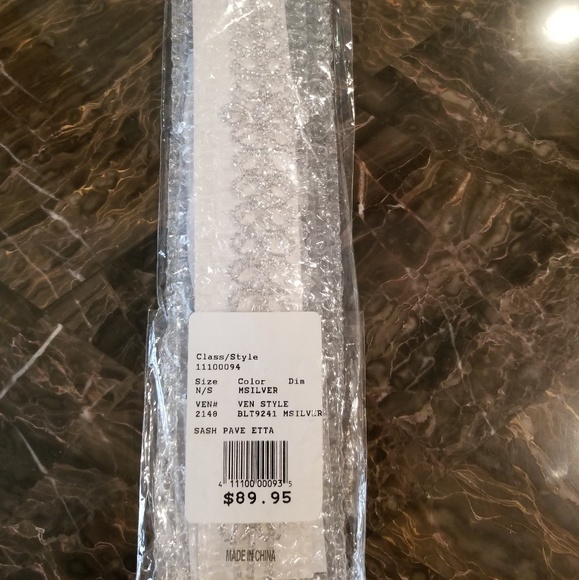 Silver sparkling belt from David\'s Bridal